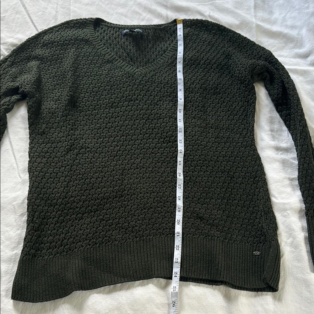 American Eagle Dark Green Cotton Blend Sweater - Picture 7 of 10